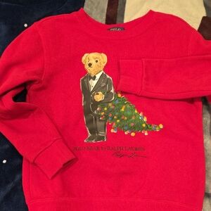 Polo by Ralph Lauren Red Kids Sweater with Bear Design